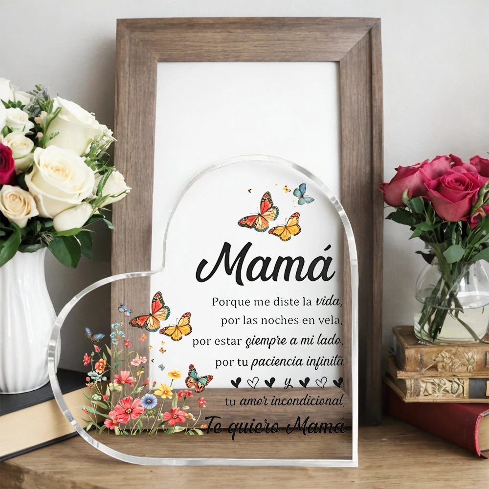 1 Pcs Birthday Gift Mom Transparent Presents from Daughter Son for My Best Mom Heart-Shaped Gift for My Mother Home Ornaments