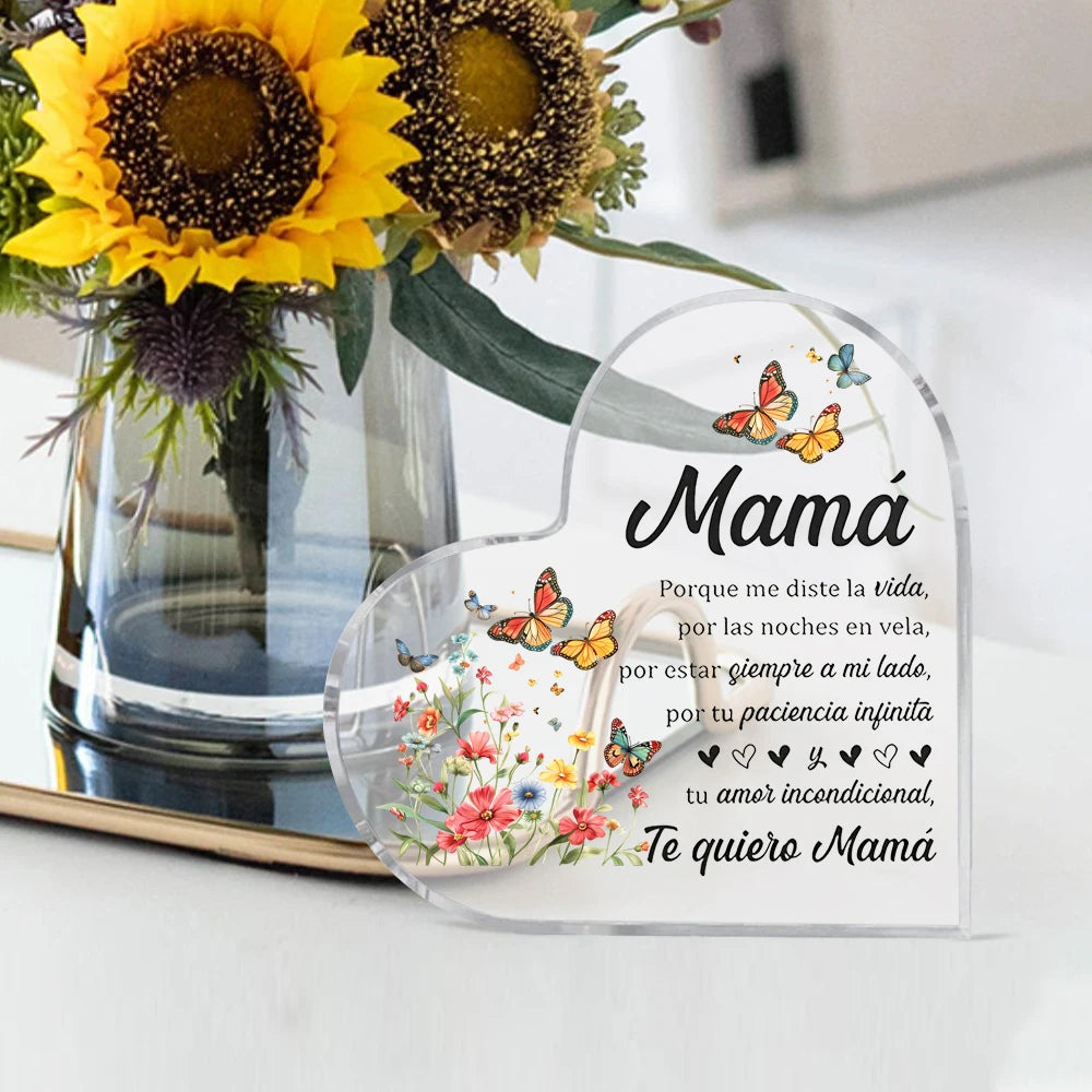 1 Pcs Birthday Gift Mom Transparent Presents from Daughter Son for My Best Mom Heart-Shaped Gift for My Mother Home Ornaments